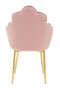 Tian Pink Velvet Dining Chair with Gold Metal Legs