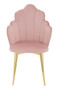 Tian Pink Velvet Dining Chair with Gold Metal Legs