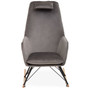 Stockholm Grey Velvet Rocking Chair