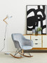 Stockholm Small Blue Velvet Rocking Chair