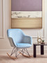 Stockholm Small Blue Velvet Rocking Chair