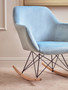 Stockholm Small Blue Velvet Rocking Chair