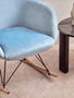 Stockholm Small Blue Velvet Rocking Chair