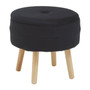 Ivy Black Velvet Stool