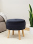 Ivy Black Velvet Stool