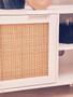 Sherman White Wood and Rattan Media Unit