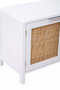 Sherman White Wood and Rattan Media Unit