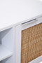 Sherman White Wood and Rattan Media Unit