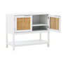 Sherman White Wood and Rattan Two Drawer Side Cabinet Sherman White Wood and Rattan Two Drawer Side Cabinet