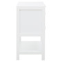 Sherman White Wood and Rattan Two Drawer Side Cabinet