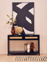 Sherman Black Wood and Rattan Two Drawer Console Table