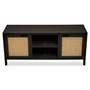 Sherman Black Rattan Media Unit