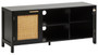 Sherman Black Finish and Rattan Media Unit