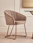 Veneto Mink Velvet Curved Dining Chair