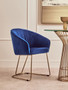 Veneto Midnight Velvet Curved Dining Chair