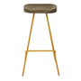 District Elm Wood Bar Stool with Metal Legs