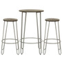 District 3pc Elm Wood Bar Table and Stool Set