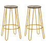 District 3pc Gold Finish Bar Table Stool Set