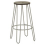 District Grey Finish Metal Frame Bar Stool