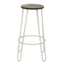 District White Finish Metal Frame Bar Stool