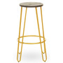 District Gold Finish Metal Frame Bar Stool