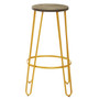 District Gold Finish Metal Frame Bar Stool