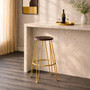 District Gold Finish Metal Frame Bar Stool