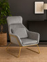 Stockholm Grey Velvet Armchair