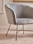 Stockholm Grey Velvet Curved Accent Chair