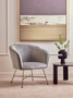 Stockholm Grey Velvet Curved Accent Chair