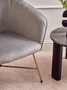 Stockholm Grey Velvet Curved Accent Chair
