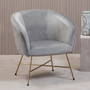 Stockholm Grey Velvet Curved Accent Chair