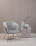 Stockholm Grey Velvet Curved Accent Chair