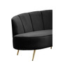 Hasna Three Seat Black Velvet Sofa