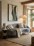 Hasina Three Seat Grey Velvet Sofa
