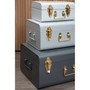 Parley Set of three Assorted Grey Storage Trunks