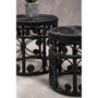 Mataram Set of Two Black Rattan Stools/Tables