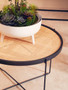 Depok Rattan Round Coffee Table With Cross Metal Legs