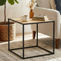 Depok Rattan and Metal Square Side Table