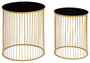 Avento Set Of Two Black And Gold Side Tables