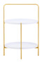 Trosa Two Tier White and Gold Side Table