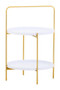Trosa Two Tier White and Gold Side Table