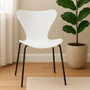 Laila White Seat and Black Legs Dining Chair