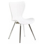 Laila White Seat And Silver Chrome Legs Dining Chair