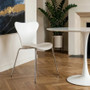 Laila White Seat And Silver Chrome Legs Dining Chair