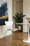 Laila White Seat And Silver Chrome Legs Dining Chair