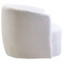 Montreal Ivory Boucle Effect Curved Lounge Chair With Swivel Base