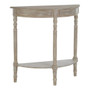 Heritage Half Moon Natural Pine Wood Console Table