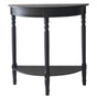 Heritage Black Half Moon Wooden Console Table