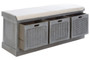 Heritage Grey Three Drawer Storage Bench with Cushion